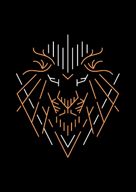 Wild Lion Outline