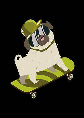 Pug Skateboard