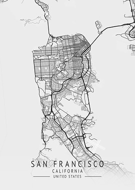 San Francisco City Map USA