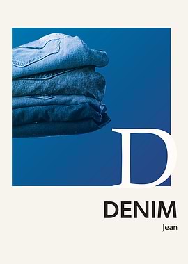 Color Alphabet Denim D