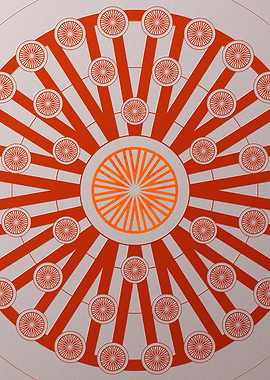 Red Glyph Mandala Rune Art