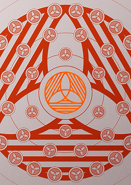 Red Glyph Mandala Rune Art