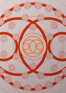 Red Geometric Glyph Poster