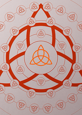 Red Geometric Triquetra