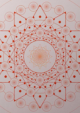 Red Geometric Glyph Poster