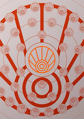 Red Geometric Glyph Poster