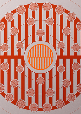 Red Geometric Glyph Poster