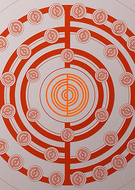 Red Geometric Glyph Poster