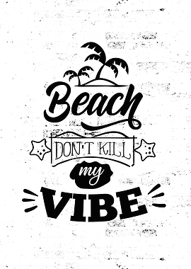 Beach Vibes Lettering Art