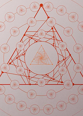 Red Glyph Mandala Rune Art