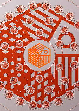 Red Glyph Mandala Rune Art