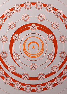 Red Geometric Glyph Poster