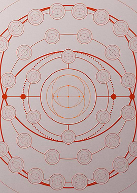 Red Geometric Glyph Poster