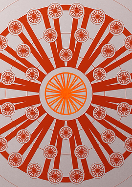 Red Glyph Mandala Rune Art