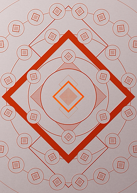 Red Geometric Glyph Poster
