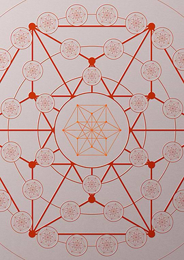 Red Glyph Mandala Rune Art