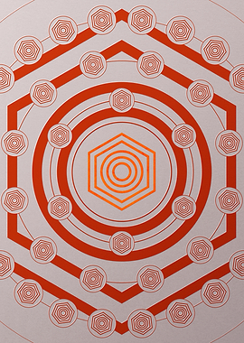 Red Geometric Glyph Poster