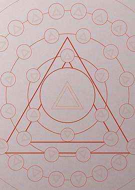 Red Geometric Glyph Poster