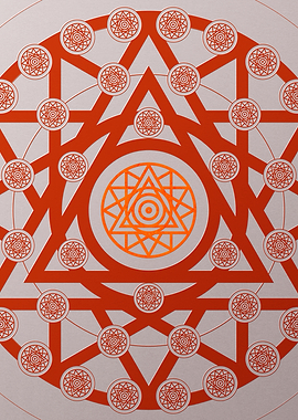 Red Geometric Glyph Poster
