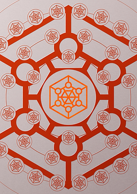 Red Glyph Mandala Rune Art