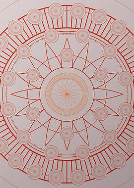 Red Glyph Mandala Rune Art