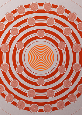 Red Geometric Glyph Poster