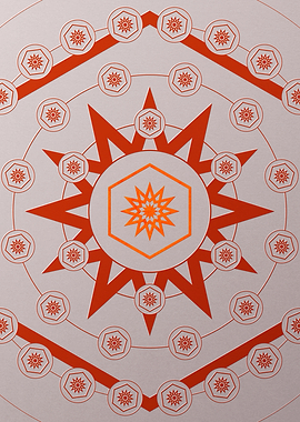 Red Geometric Glyph Poster