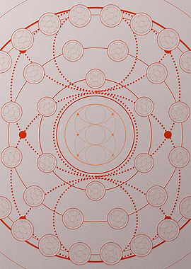 Red Geometric Glyph Poster