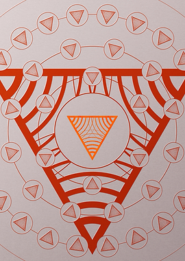 Red Glyph Mandala Rune Art