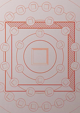 Red Geometric Glyph Poster