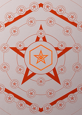 Red Geometric Glyph Poster