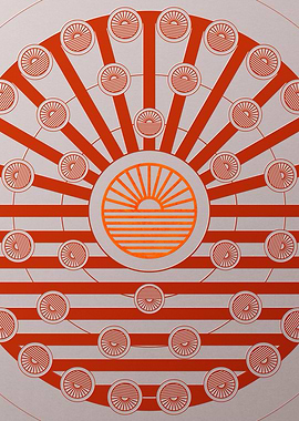 Red Glyph Mandala Rune Art