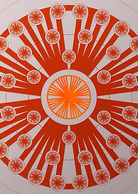 Red Geometric Glyph Poster