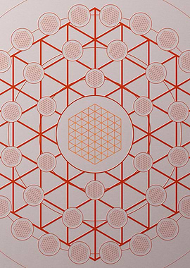 Red Glyph Mandala Rune Art