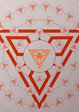 Red Geometric Glyph Poster