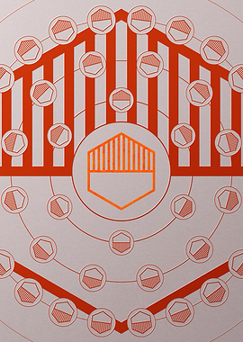 Red Glyph Mandala Rune Art