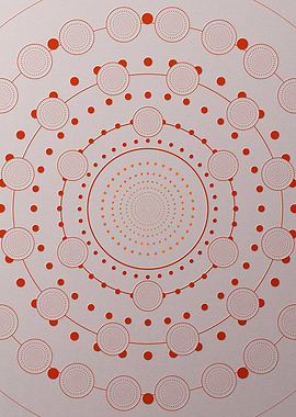 Red Glyph Mandala Rune Art