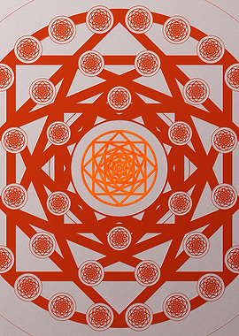 Red Geometric Glyph Poster