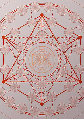 Red Glyph Mandala Rune Art