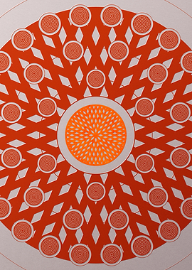 Red Geometric Glyph Poster