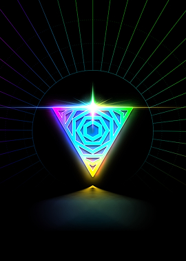 Neon Geometric Glyph Sign