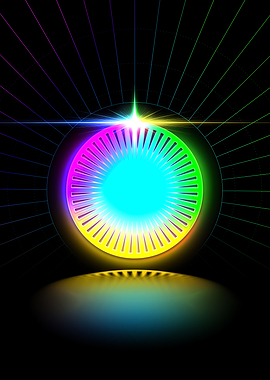 Neon Geometric Glyph Sign