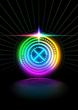 Neon Geometric Glyph Sign