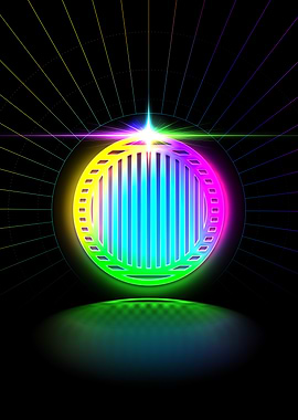 Neon Geometric Glyph Sign