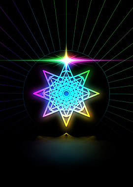 Neon Sacred Geometry Glyph