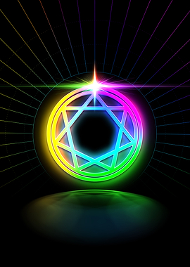 Neon Sacred Geometry Glyph