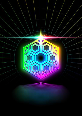 Neon Sacred Geometry Glyph