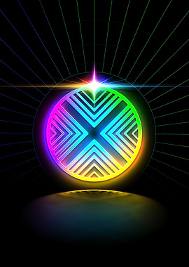 Neon Geometric Glyph Rune