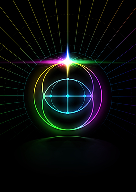 Neon Sacred Geometry Glyph