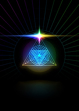 Neon Sacred Geometry Glyph